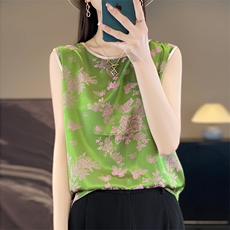 时尚气质印花百搭潮流显瘦2024年秋季新款上衣，女装衬衫，绒宛羊绒