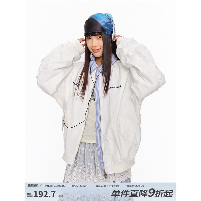 B991-P62美式复古绣花假两件翻领棒球服春季男女夹克外套,男装夹克,电商B323A