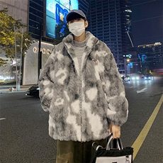毛茸茸棉袄外套百搭宽松保暖设计感棉衣羊羔绒棉服男加绒加厚Y20，男装棉衣，星座201-2