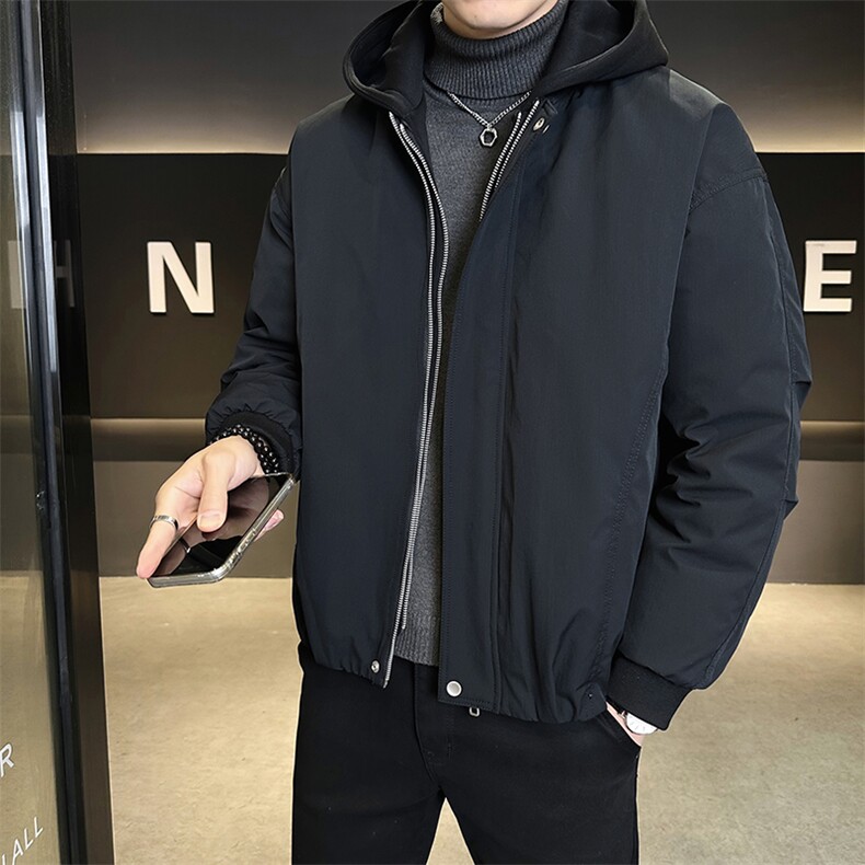 标50绒冬季男士连帽假两件羽绒服休闲加厚外套B338-8538-P215,男装羽绒服,电商B338