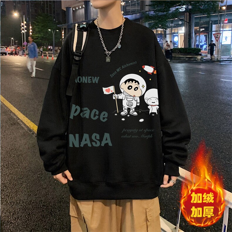 卫衣男春季美式重磅潮牌潮流宽松圆领上衣oversize大码长袖打底衫，男装卫衣，电商B371