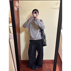 1506A/G66150/P72灰色连帽针织衫女秋冬设计感宽松，男装针织衫/毛衣，星座1506A