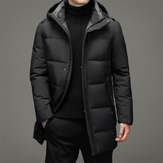 冬季新款中年男士中长款连帽羽绒服男爸爸冬装外套TLM2101-P265，男装羽绒服，电商B212（原钱塘6029）