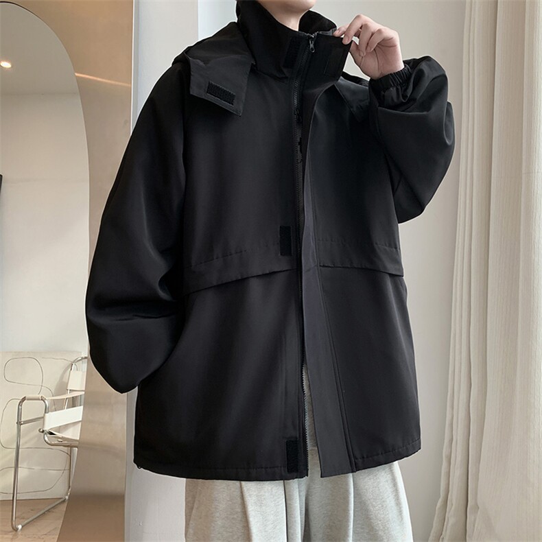 JK9086/P75秋装新款个性可拆卸帽子外套男防风防水冲锋衣夹克男,男装夹克,电商A141