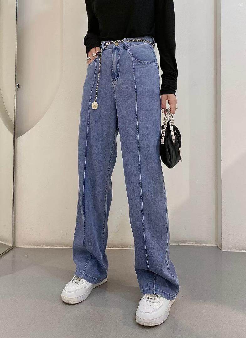 薄款牛仔直筒裤，其它，简 影