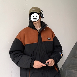 新款男百搭设计感拼接港风棉衣M063-P90控148图片
