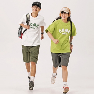 2024夏季新款男装日系潮牌印花圆领宽松短袖休闲T恤半袖T896-F38图片