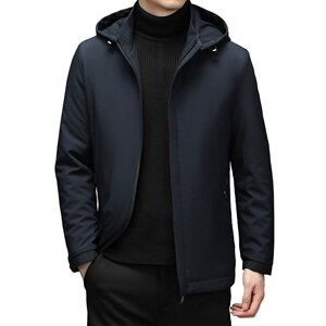 脱卸帽子中年纯色棉衣加厚保暖冬季爸爸冬装外套棉服HM2058-P160，男装棉衣，电商B212（原钱塘6029）