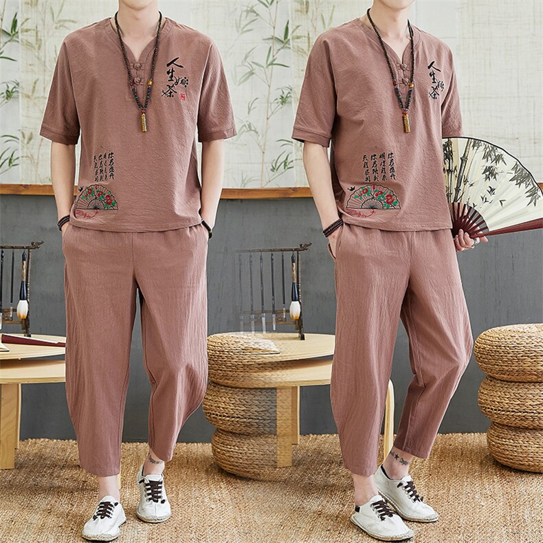 夏季套装男短袖t恤休闲风新款夏装潮牌衣服男装T734-P55,男装休闲套装,星座1206（原A206）
