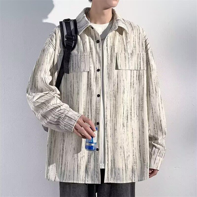 春秋季新款休闲复古衬衫工装黑色水洗牛仔衬衣男士长袖寸衫外套潮,男装衬衫,星座218-1（原230）
