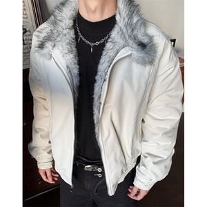 绒毛棉袄男士冬季加厚加绒连帽棉衣冬装棉服外套 MW897图片
