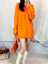 新款洋气花高领休闲宽松时尚百搭慵懒风糖果色针织毛衣裙全羊，女装针织衫/毛衣，纳影
