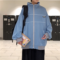 青少年炸街外套秋季立领宽松痞帅韩版潮流上衣反光夹克W1347-P55，男装夹克，星座512-2