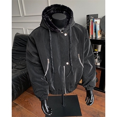 一体毛座山雕连帽棉服加厚保暖夹克冬季外套男XZ514-2-25108-P128，男装夹克，星座514-2(原B239)