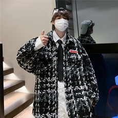 小香风格子衬衫男秋季2023新款高级感长袖外套J8079P70，男装夹克，星座1116-2