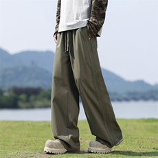 新款宽松休闲裤韩版潮流百搭裤子坠感阔腿简约风K02550-P55，男装休闲裤，星座308B-2