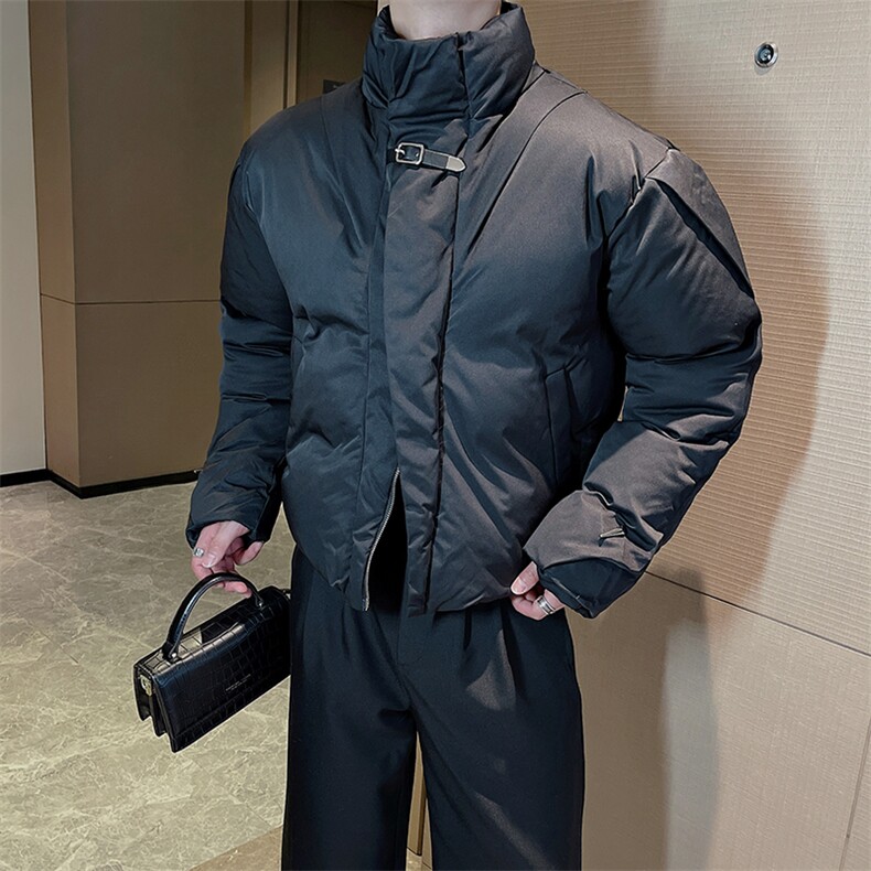 小众设计结构立领保暖棉服外套金属装饰简约高级加厚棉衣M131P158,男装棉衣,电商B267