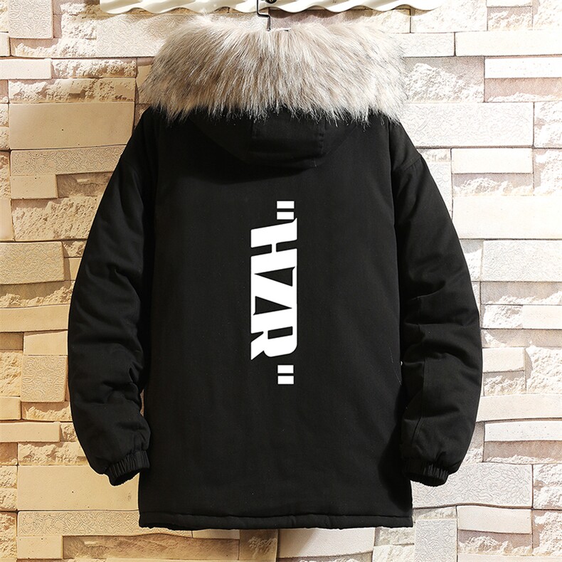 MM48002-P130 冬季大毛领衣男士大码加厚袄男服 砖墙挂拍图片