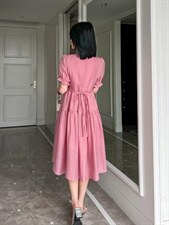 盘扣连衣裙，，女装连衣裙，红雀纺