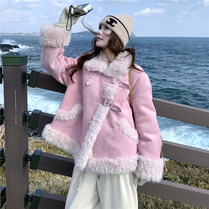 新款皮毛一体外套2c307-8922p215k318,女装皮草,2C307
