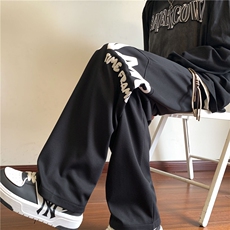 抖音品质大菠萝格300克字母印花宽松卫裤B315-K23404-特p30控58，男装休闲裤，电商B315