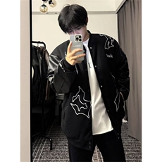 夹棉外套男韩版潮流高街帅保暖拼色2024冬季JJ61-P78，男装夹克，星座1109-3