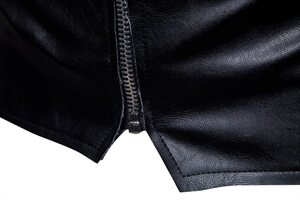 男士皮衣2021春季新款欧美外贸大码外套黑色皮夹克1812-B023-P95图片