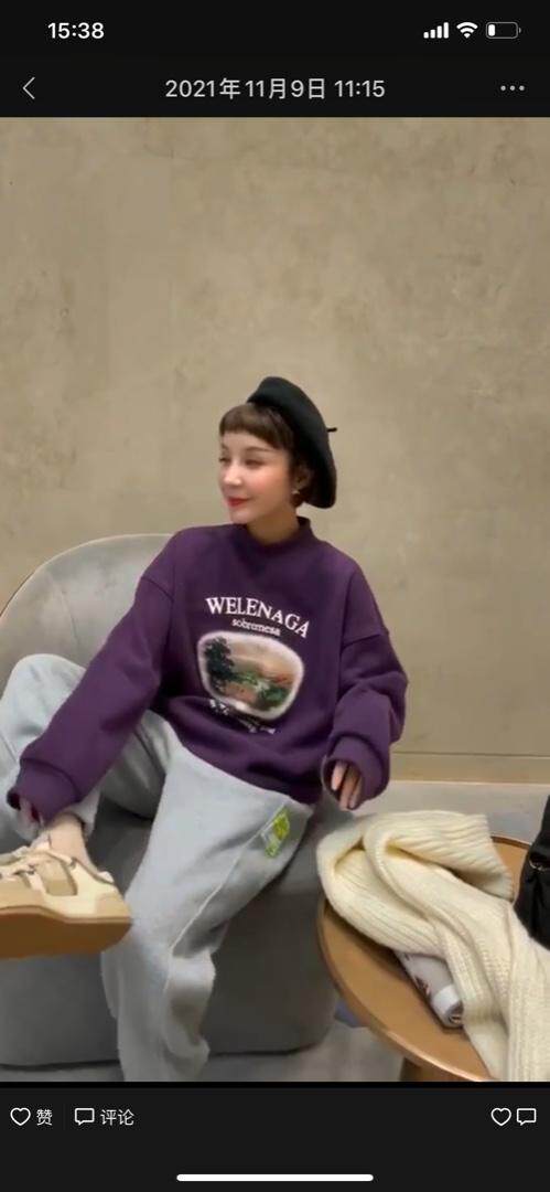 山水风光卫衣，女装卫衣/绒衫，简单小珍