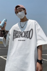 XY5128-TP25控价38港风美式字母印花潮流百搭男生短袖大码宽松T恤，男装T恤，电商A102-1