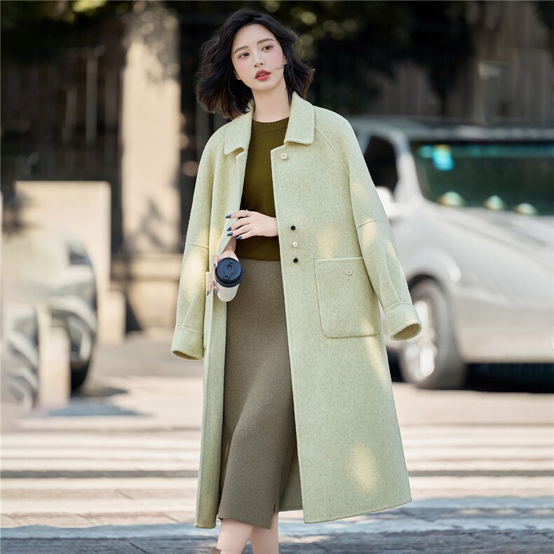 2025年冬季新款时尚休闲双面绵羊毛外套女,女装双面呢大衣,沁沁公主