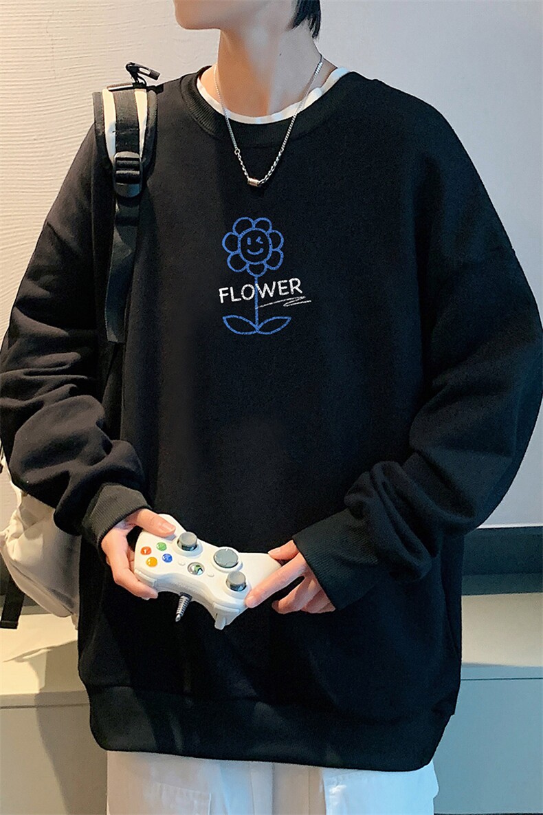 S6274-P28秋季圆领卫衣男大码韩版宽松长袖外套,男装卫衣,电商A040
