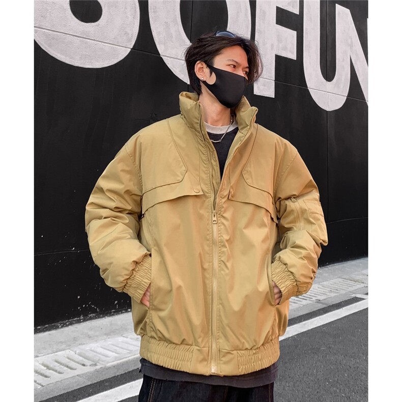 2025新款工装棉服男士美式复古飞行员夹克夹棉外套潮流立领棉衣,男装夹克,星座813-2