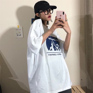 现货设计感小众短袖t恤女2025年夏季新款宽松韩版下摆开叉体恤上图片