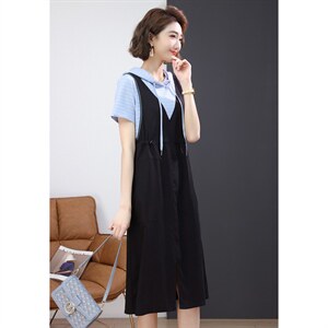 连衣裙韩版中腰时尚显瘦大方通勤2022年夏季,女装连衣裙,丽影随形