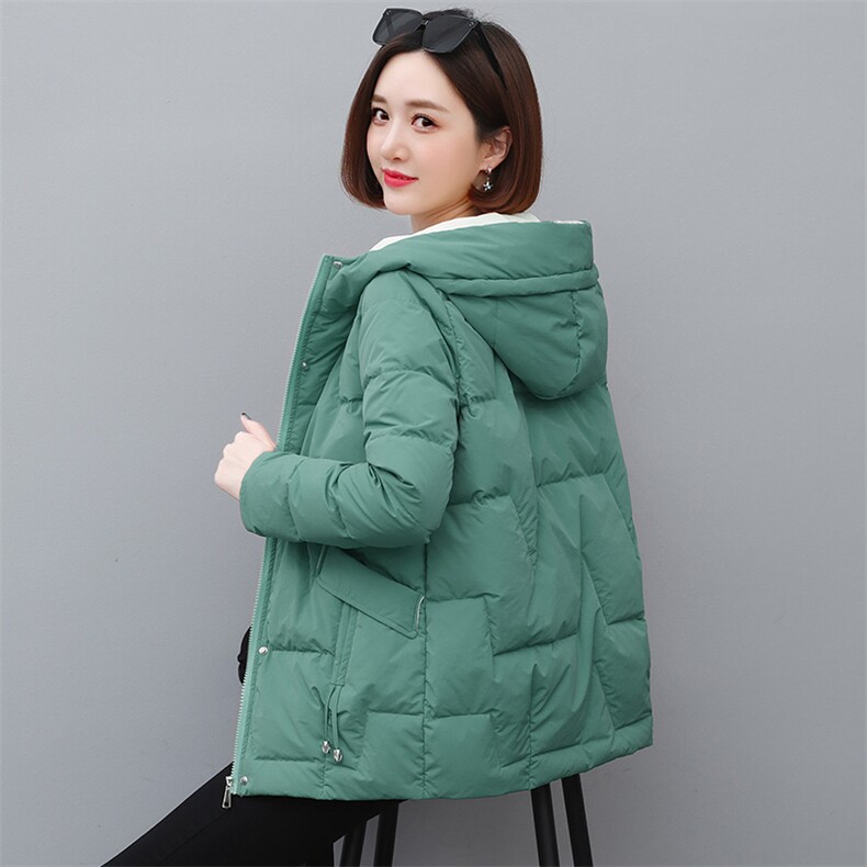 时尚连帽羽绒棉服女2025冬季新款宽松显瘦年轻妈妈加厚小棉袄外套,女装棉衣/棉服,婷思杰（原婷想服饰）