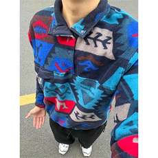 高品印地安图腾花色古着双面抓绒套头摇粒绒卫衣男女A1153-P95，男装卫衣，星座1505