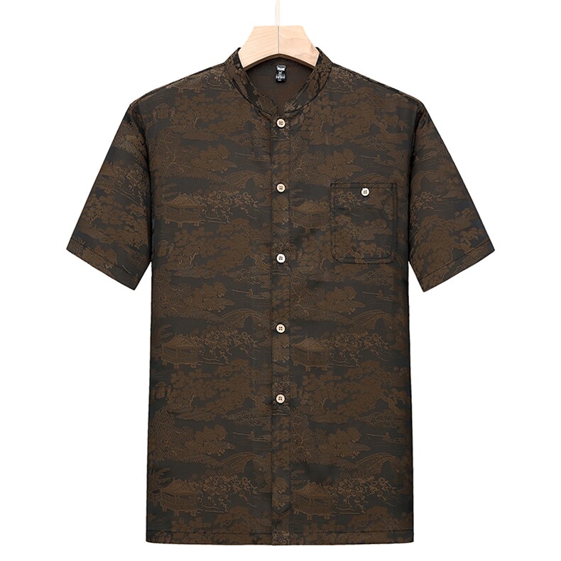 夏季中老年男士中式唐装风香云纱居士服汉服上衣TRS2305-P60,男装T恤,星座1105-3