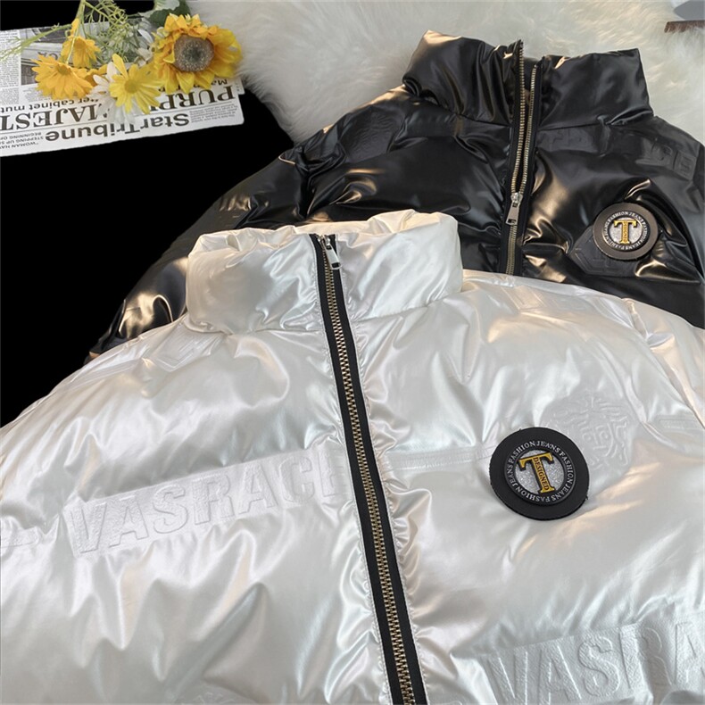 棉衣男潮牌短款徽章机能风工装亮面棉服男立领冬加厚免洗棉袄外套,男装棉衣,星座310B-1