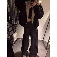 现货高品质美式高街冬季重磅硬挺短款座山雕毛领棉衣男女加厚外套，男装棉衣，电商A486-1