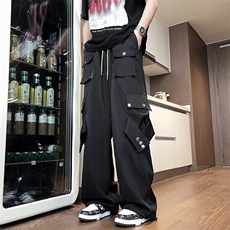2024春季新款美式机能阔腿裤男潮牌宽松直筒长裤现货K7782-P43，男装休闲裤，星座512-3