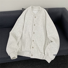 美式重磅开衫卫衣男潮牌简约棒球服休闲运动外套W013-P58，男装卫衣，星座308B-1