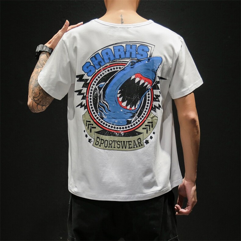 2021夏季新款大码青年国潮日系港风inc中国风圆领T恤T024，男装T恤，电商A021A