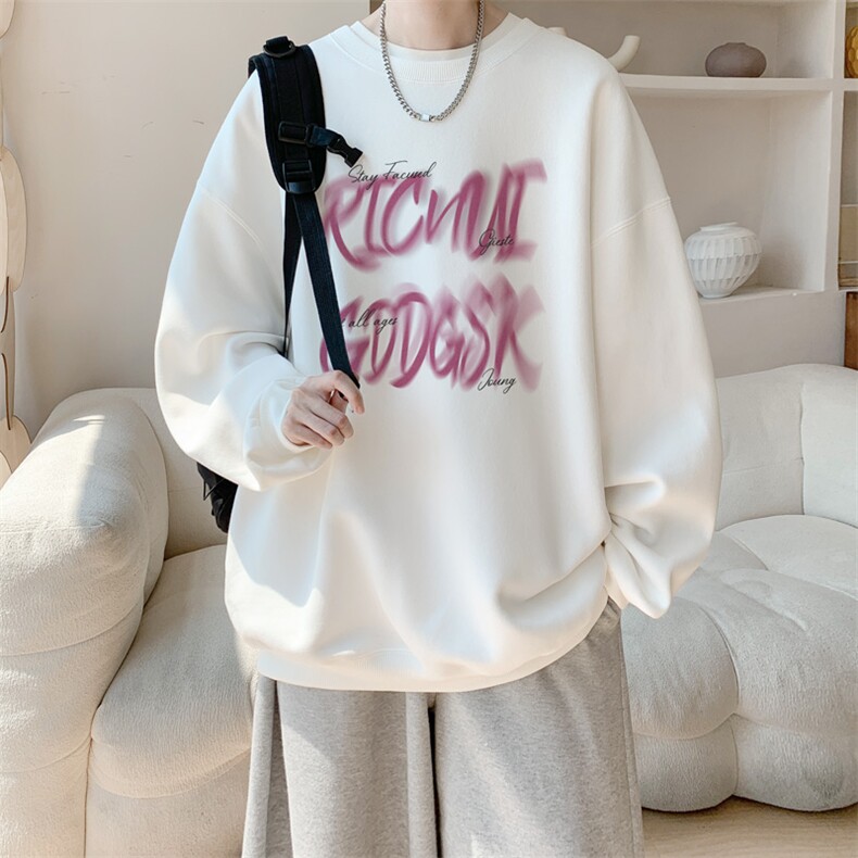 已注册/华棉内景秋冬复古休闲宽松圆领卫衣男WY00496/P35加绒P45,男装卫衣,电商B316