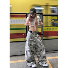 复古沙漠迷彩阔腿工装裤女宽松百搭街头潮牌直筒休闲裤KX1574，男装工装外套，星座1116A（原606A-3）
