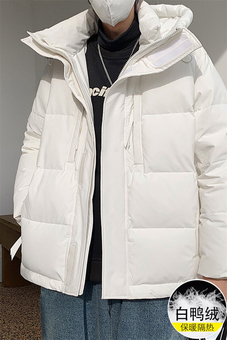 大鹅绒短款面包服朝羽绒服男痞帅休闲外套AW7051P378控428，男装羽绒服，电商A089-1
