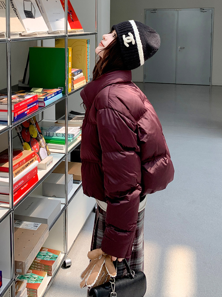 现货！（90新标带检）时尚纯色短款洋气加厚保暖羽绒服女冬季潮品,女装羽绒服,衣秀之家
