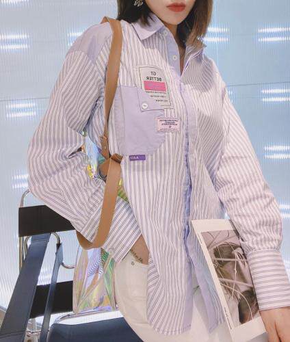 韩版长袖条纹衬衫，女装衬衫，LOVELS