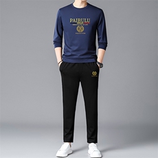 时尚运动服套装男士春秋季新款潮牌宽松休闲圆领卫衣长裤子两件套，男装休闲套装，电商B212（原钱塘6029）