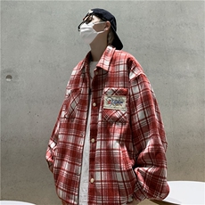 长袖衬衫男女美式复古潮牌宽松外套休闲衬衣CS06599-P60，男装衬衫，星座308B-2