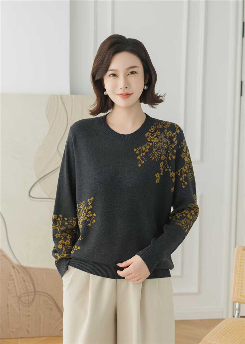 2025年秋季通勤套头套头长袖时尚百搭休闲，女装羊毛衫，斯尔特羊绒